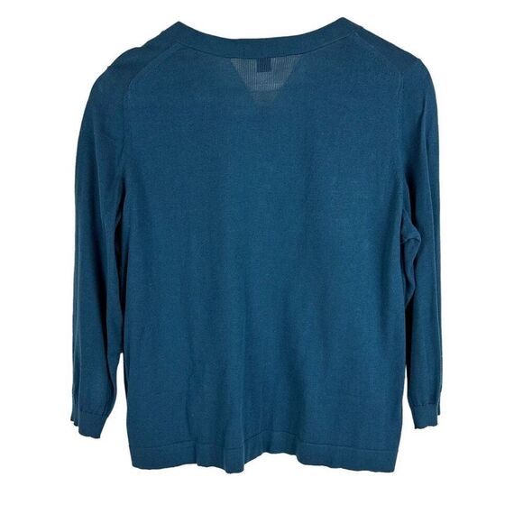 Gap Cotton Jade Cardigan size Medium 3/4 sleeve Button Front - Picture 2 of 8